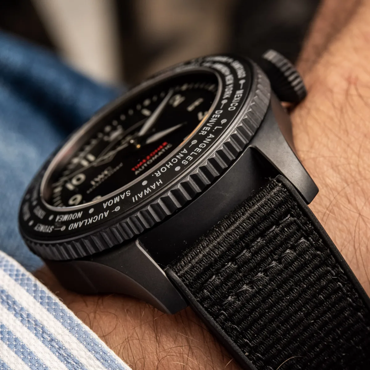 IWC black fabric and rubber strap