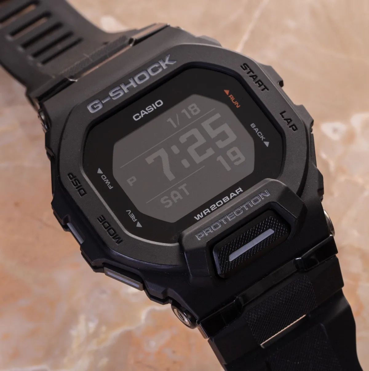 Casio GBD200 side view showing thickness