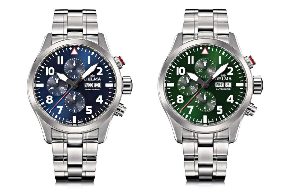 Delma Commander Chronograph on stainless steel bracelet