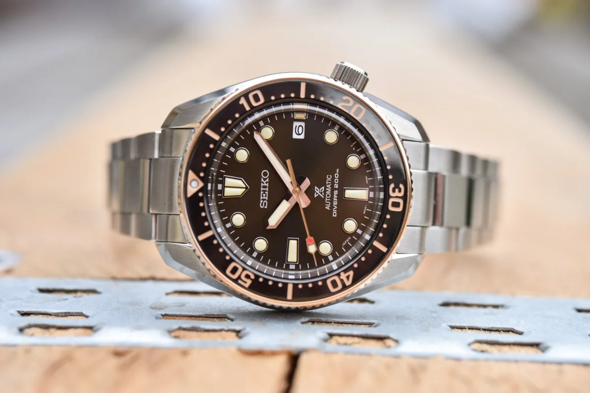 Close-up of the Seiko SPB240J1 dial and hands