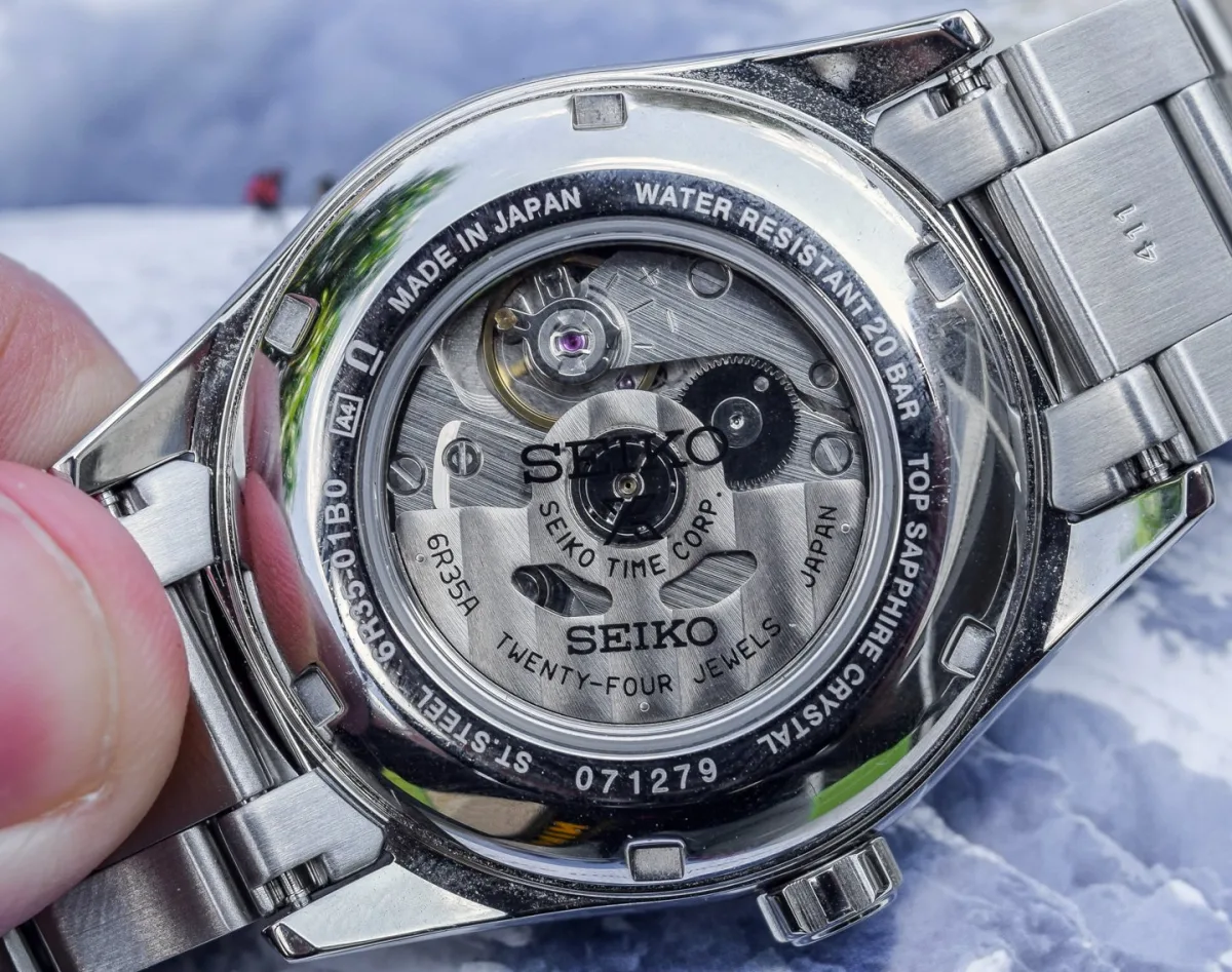 Seiko Alpinist case back view