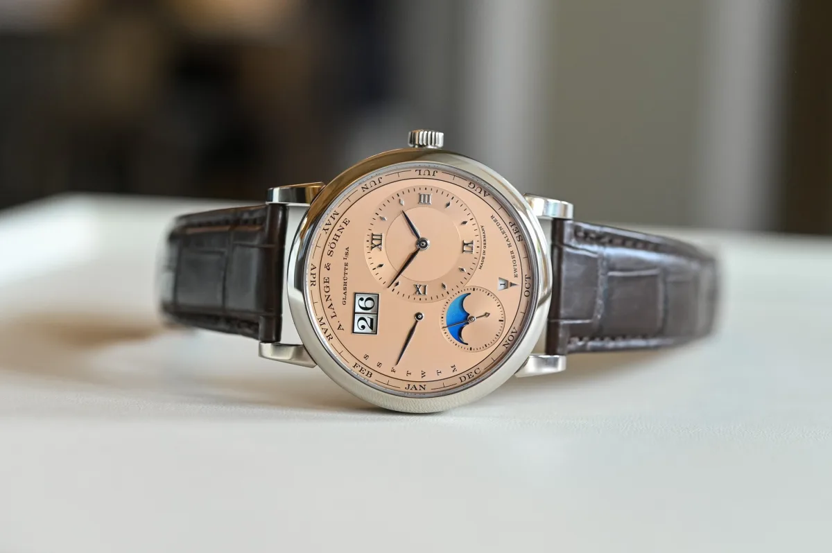 Salmon dial of the A. Lange & Söhne Lange 1 Perpetual Calendar