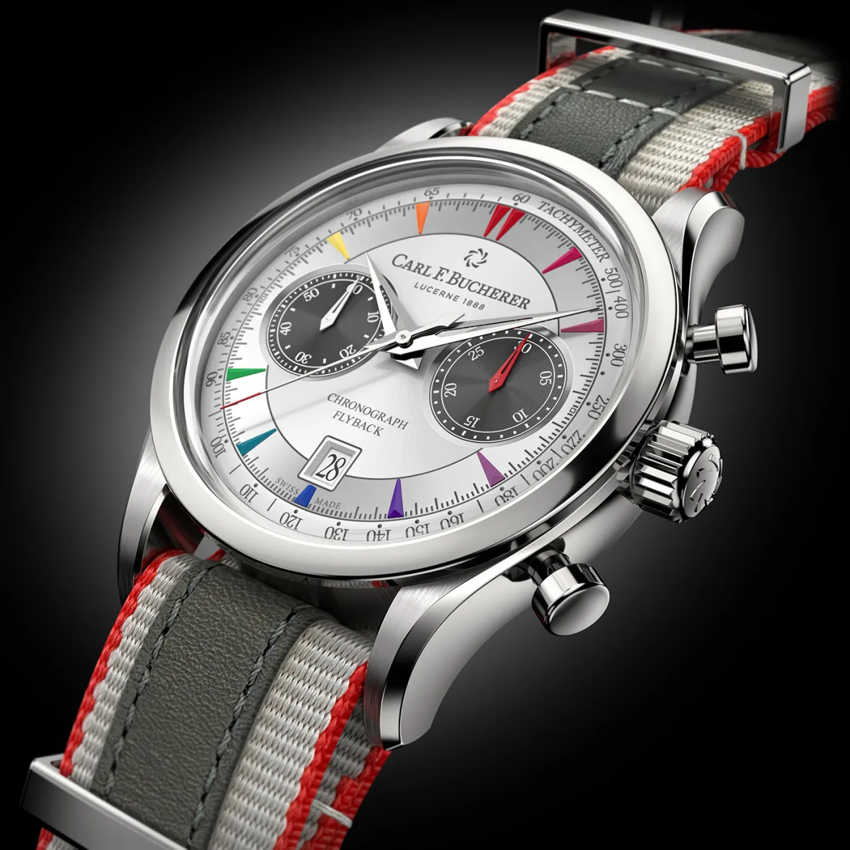 Side view showing the case design of Manero Flyback Signature