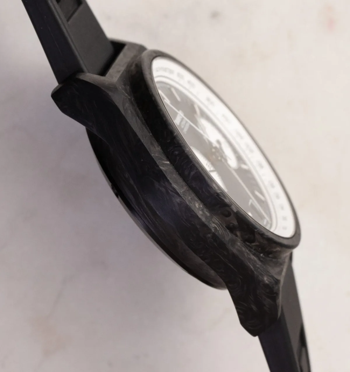 Side view of Bamford B347 showing carbon case