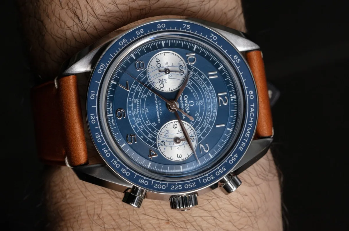 Omega Speedmaster Chronoscope dial with multiple scales