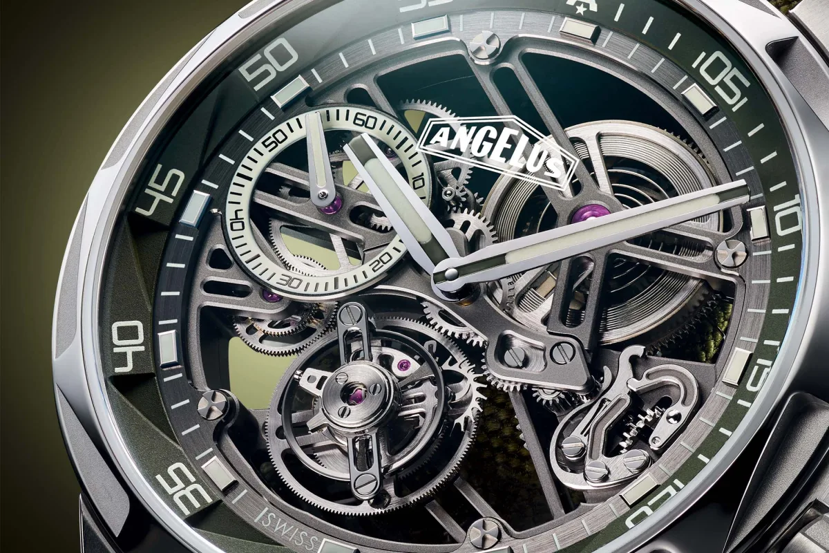 Angelus U53 Tourbillon movement and caseback view