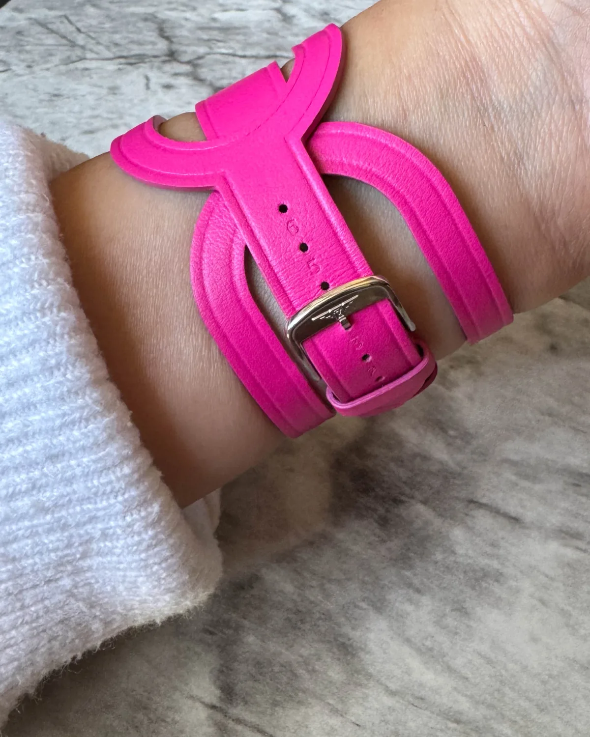 Pink leather strap of Longines Mini DolceVita watch