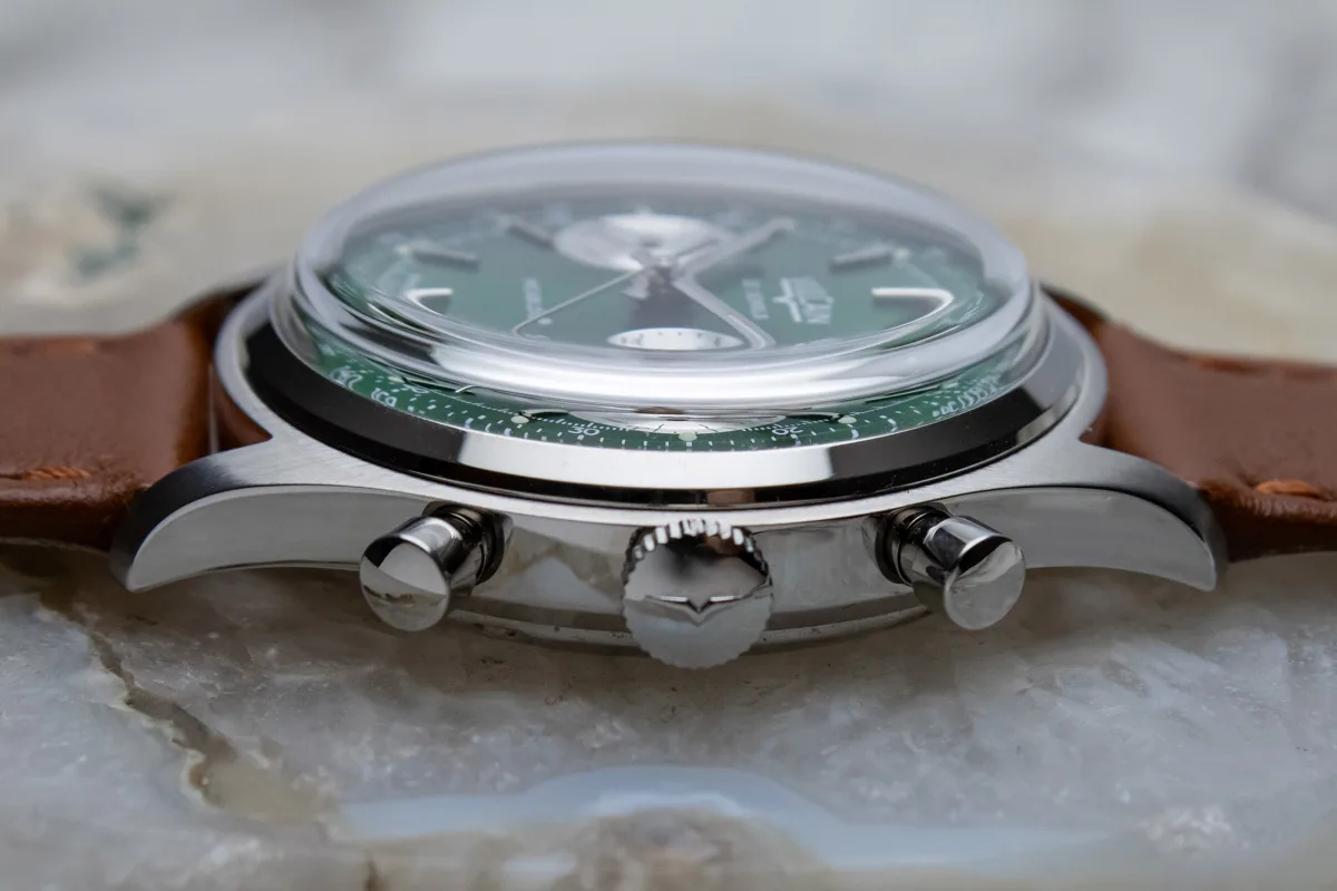 Vulcain Chronograph Green watch front view
