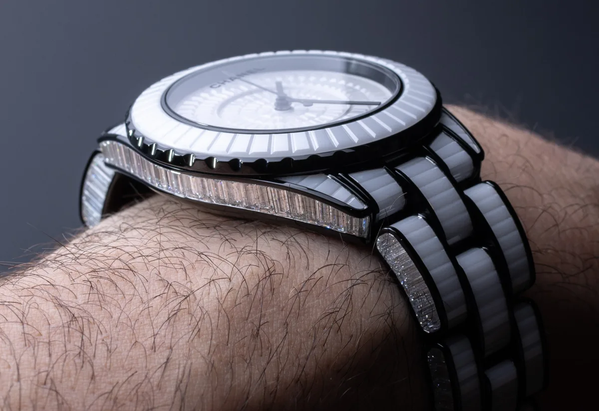 Chanel J12 White Star Couture watch front view