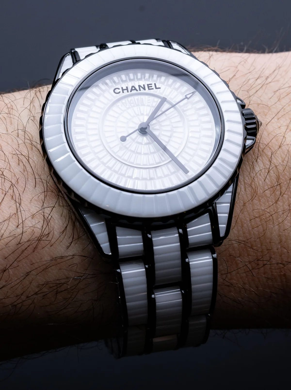 Chanel J12 White Star Couture with diamond detailing