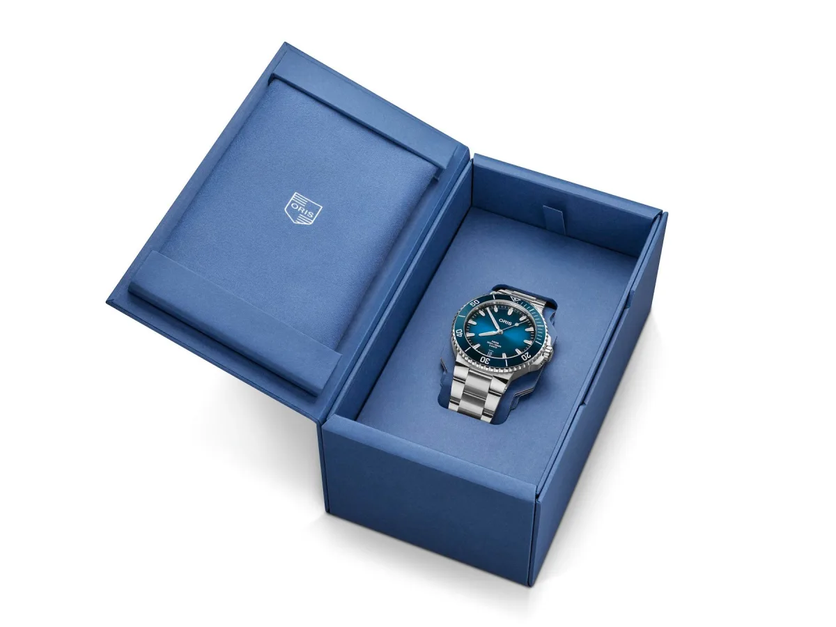 Oris Aquis Date Upcycle with recycled PET dial