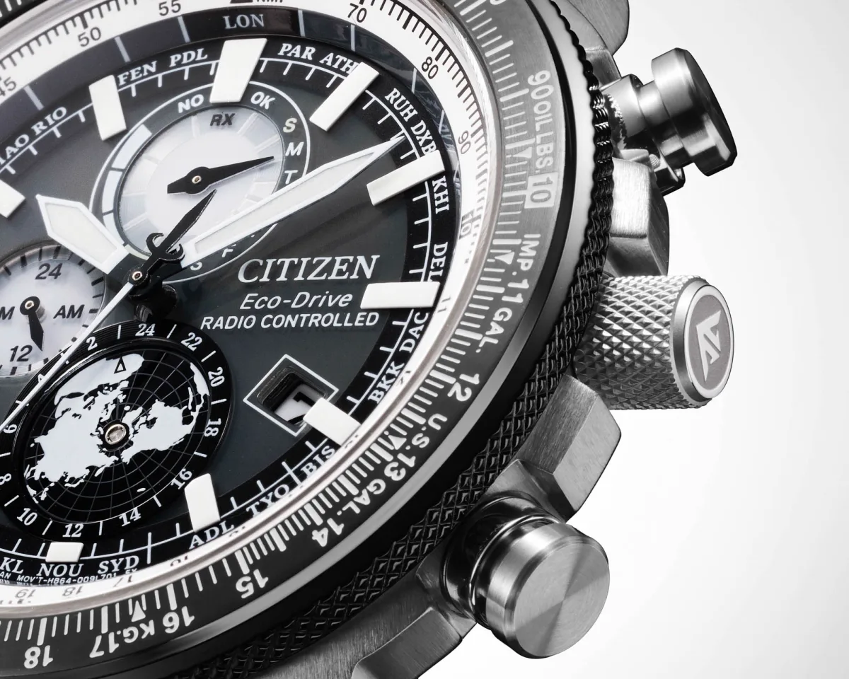 Back view of Citizen Promaster Geo Trekker with engraved case back