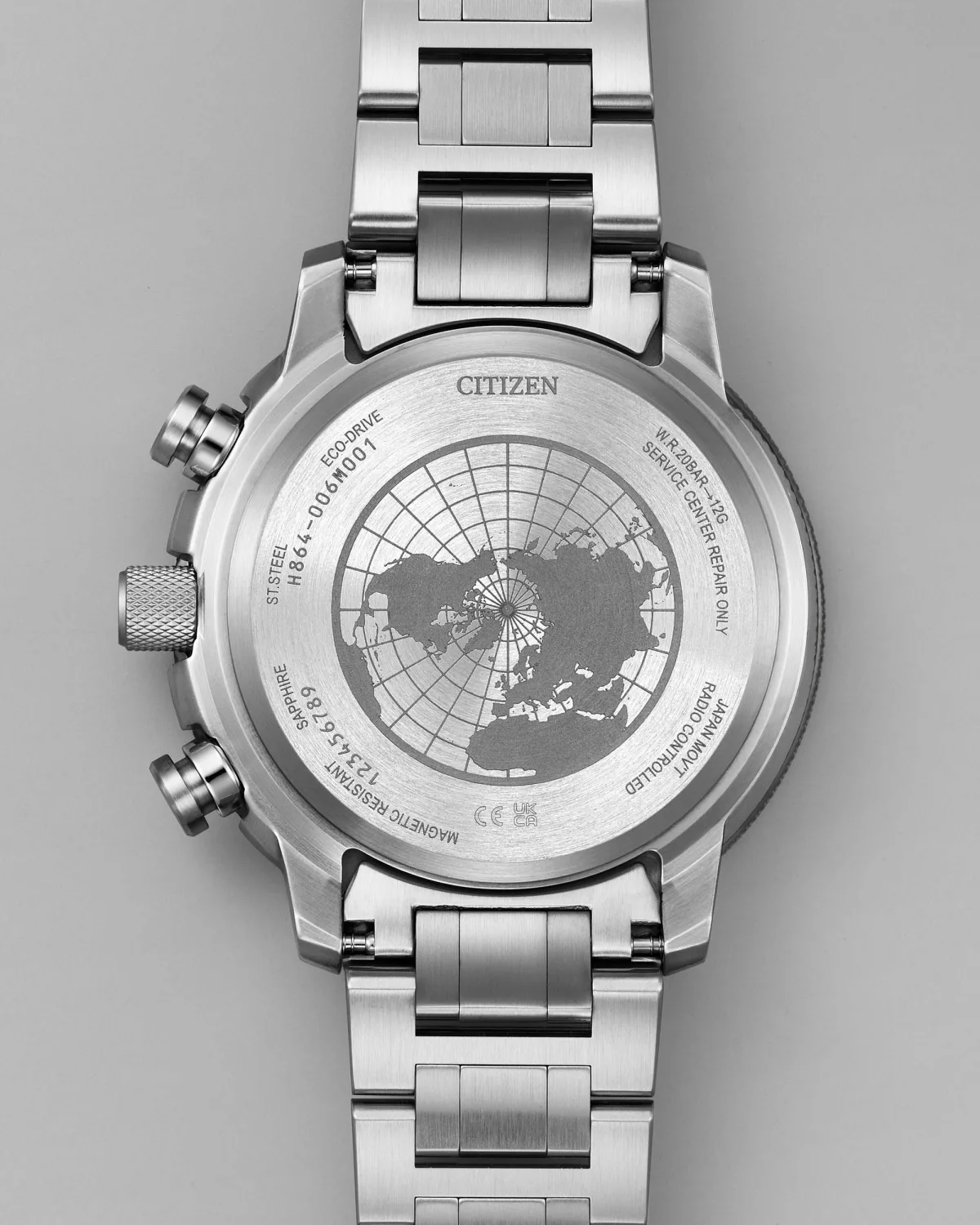 Side view of Geo Trekker showing crown and buttons