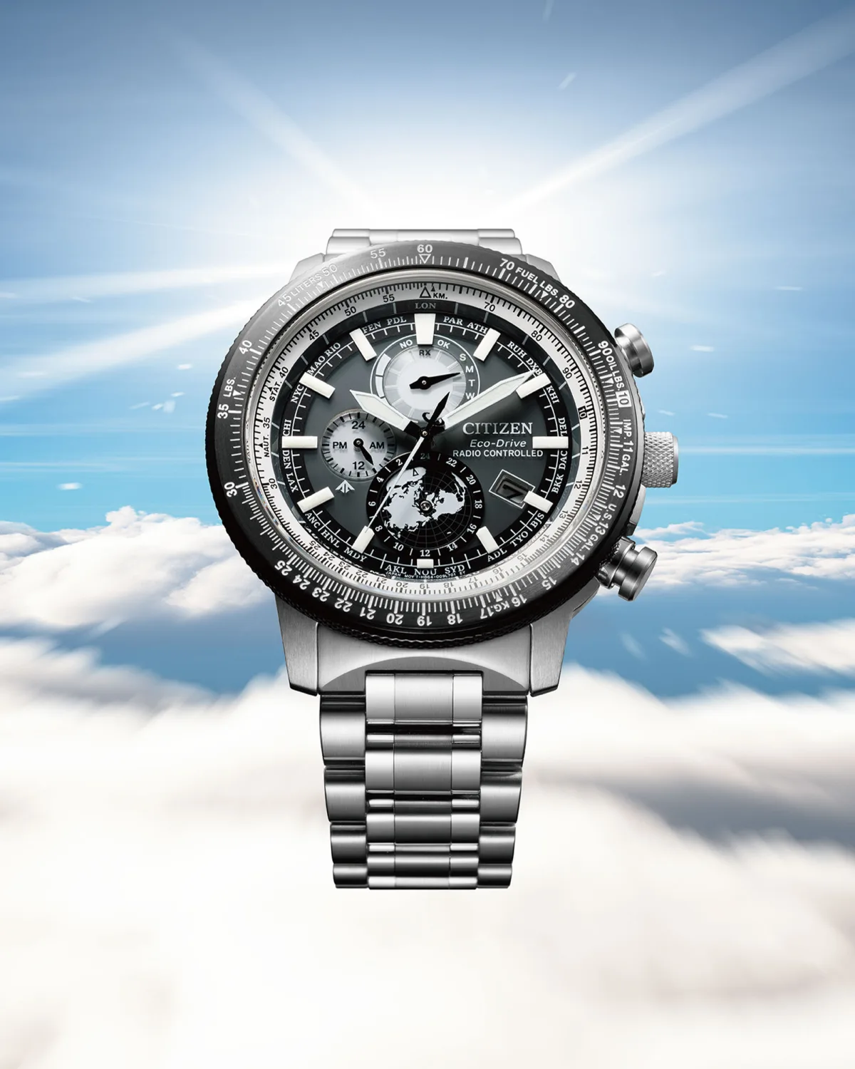 Dial details of Citizen Promaster Geo Trekker