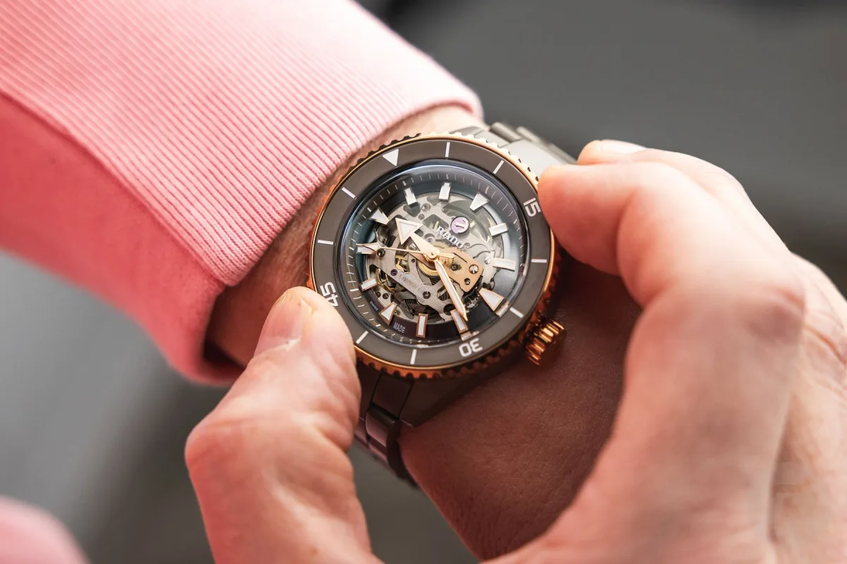 Rado Captain Cook High-Tech Ceramic Skeleton on wrist