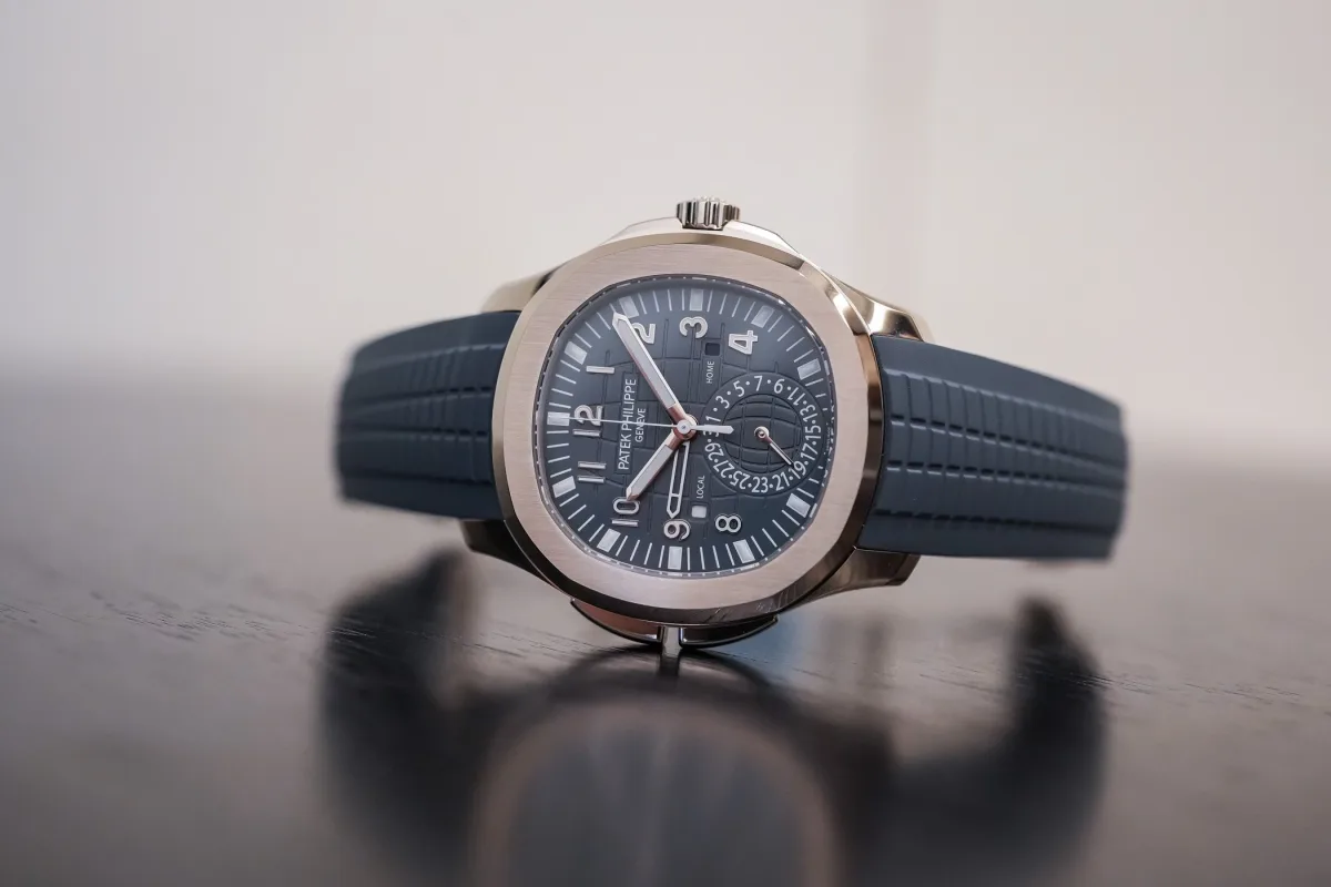 Patek Philippe Aquanaut Travel Time 5164G Denim Blue with denim blue dial