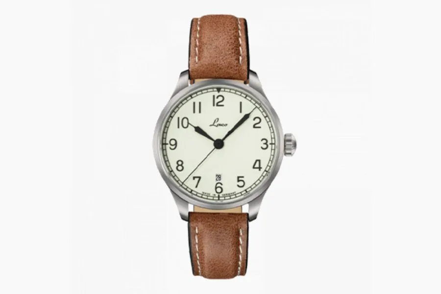 Laco Valencia 39mm watch with full luminescent dial.