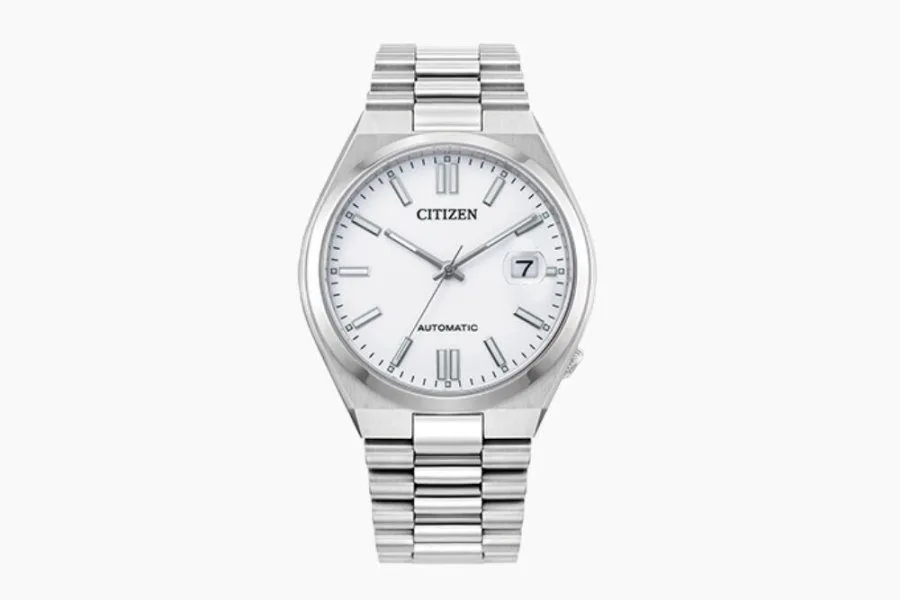 Citizen Tsuyosa watch featuring a clean white dial.