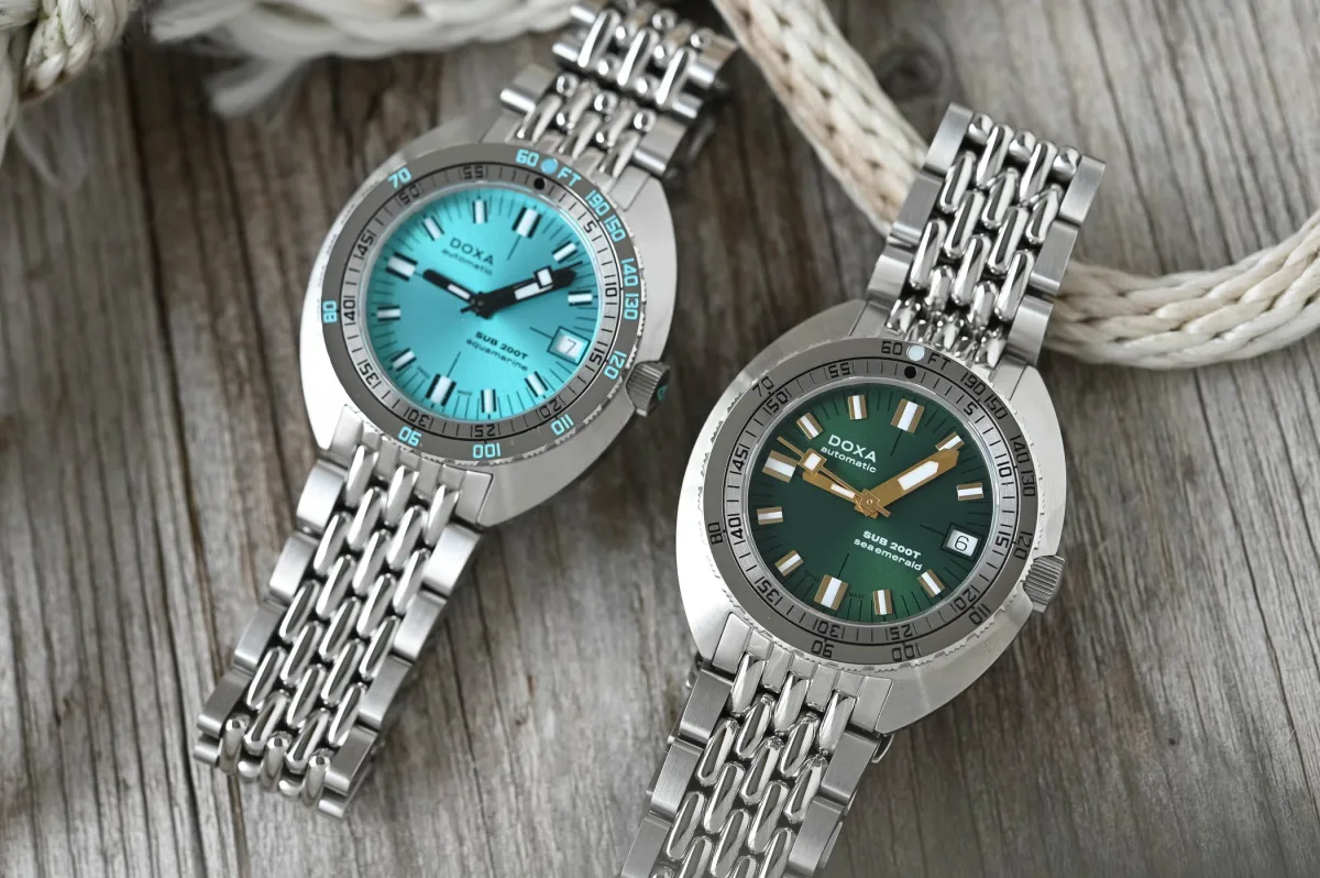 Doxa SUB 200T dive watch with colorful dial options