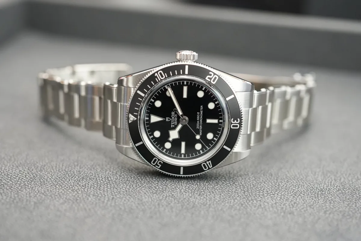 Tudor Black Bay monochrome model with classic dive watch design