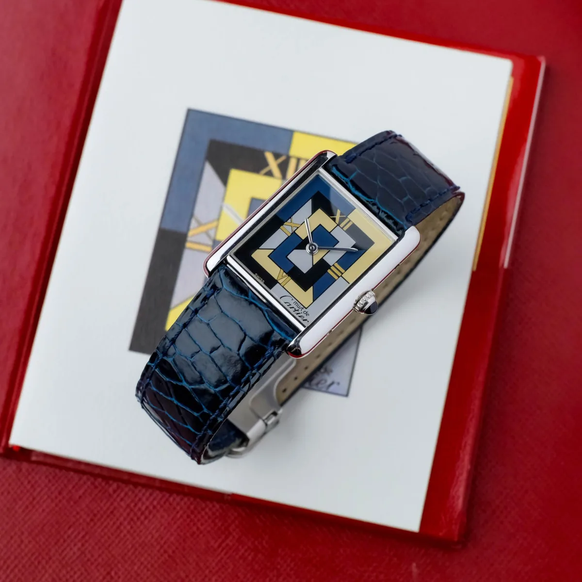 Vintage Cartier Tank Art Deco 1616 with aging dial