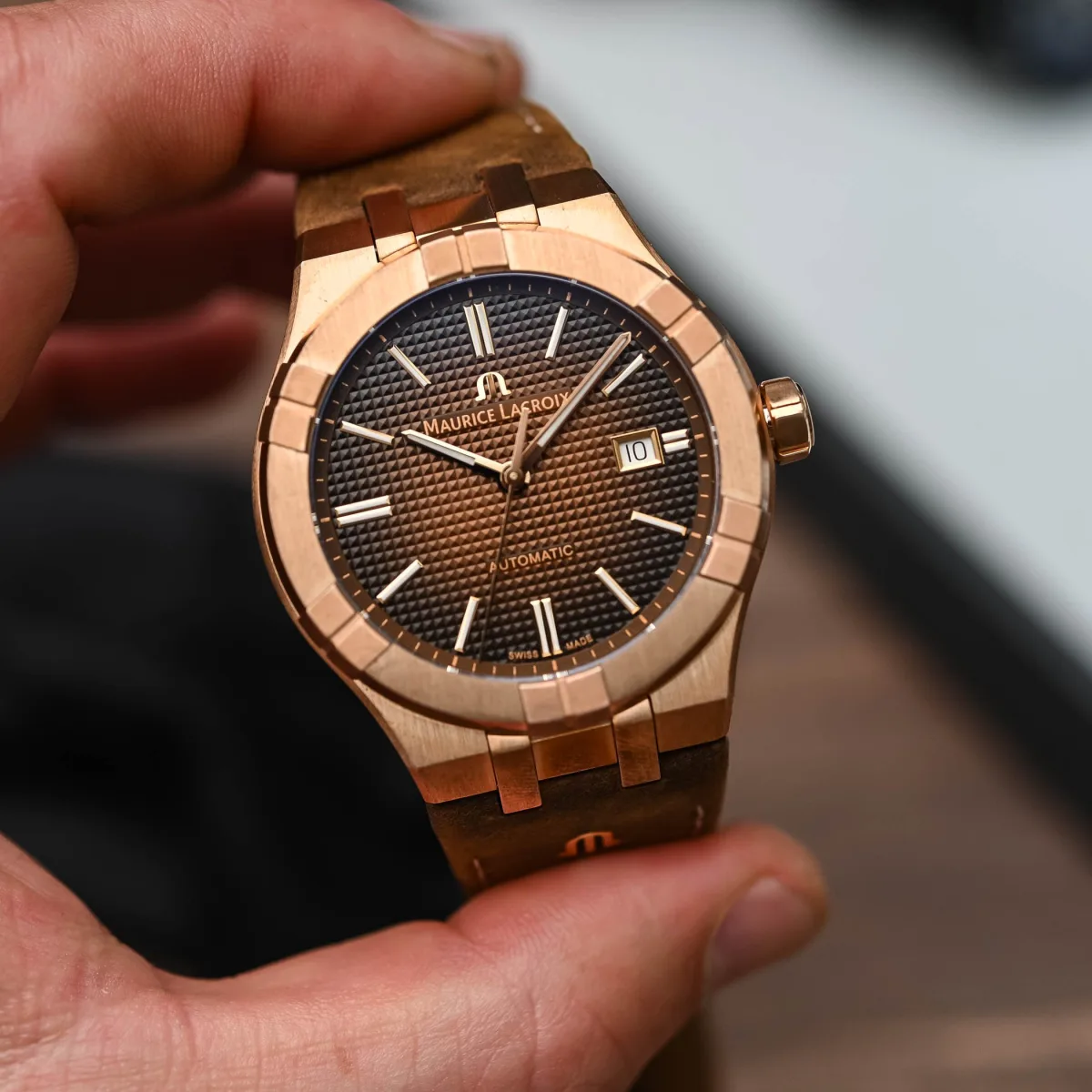 Close-up of the Maurice Lacroix Aikon dial