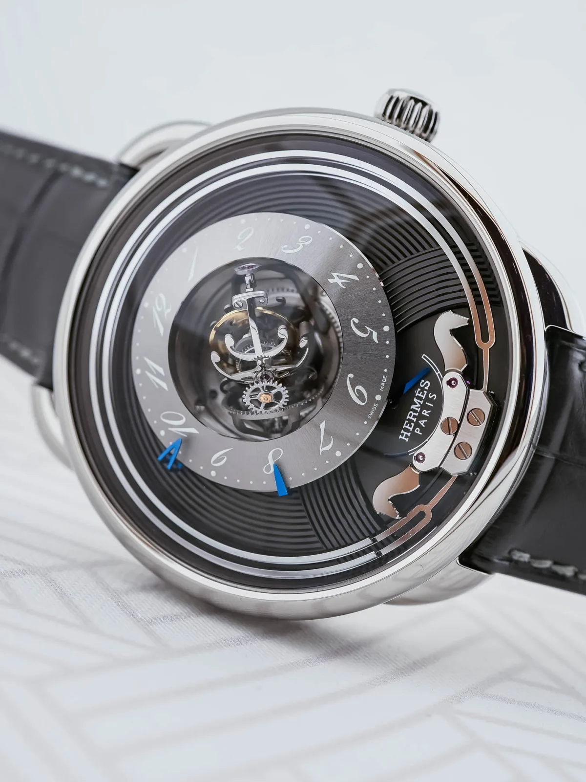 Hermès Arceau Duc Attelé tourbillon and dial details