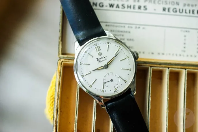 Zodiac Hermetic Small Seconds with original clasp and price tag