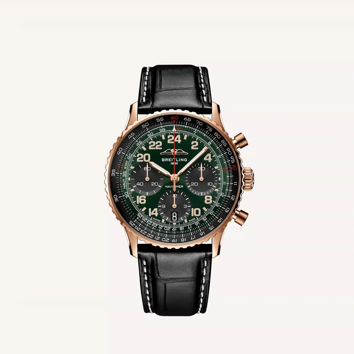 Breitling Navitimer B12 Chronograph 41 Cosmonaute watch with emerald green dial