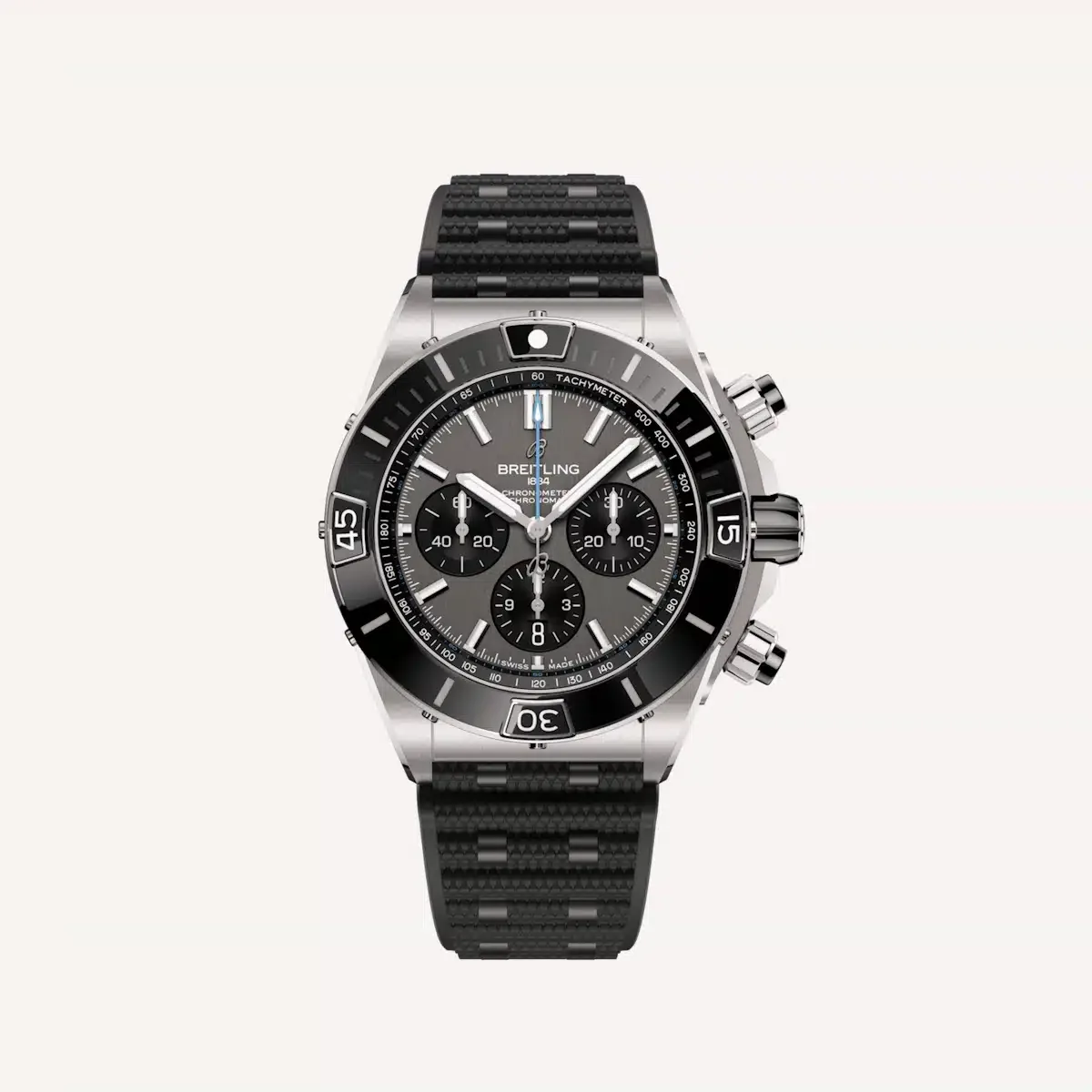 Breitling Super Chronomat B01 44 watch with anthracite dial and black ceramic bezel
