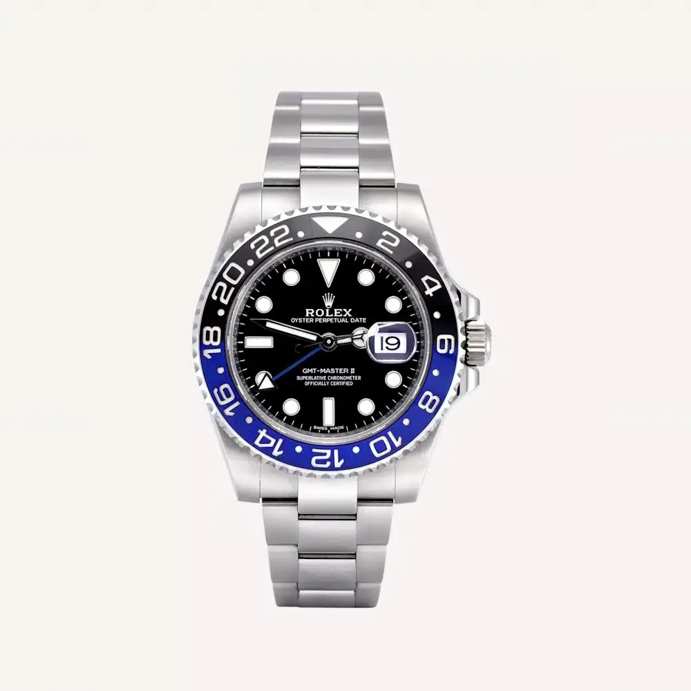Rolex GMT Master II Batman with blue-black bezel
