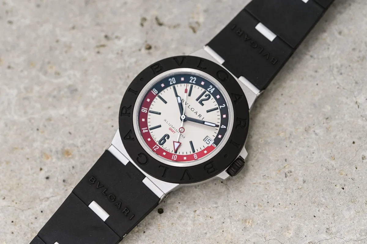 Bulgari Aluminium Black GMT with red accents