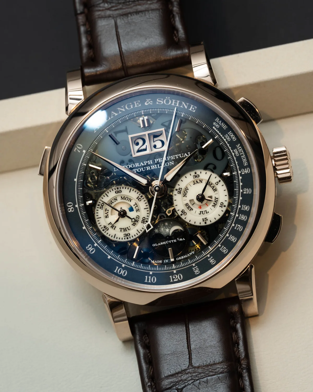 A. Lange & Söhne Datograph Perpetual Tourbillon Honeygold 'Lumen' front view
