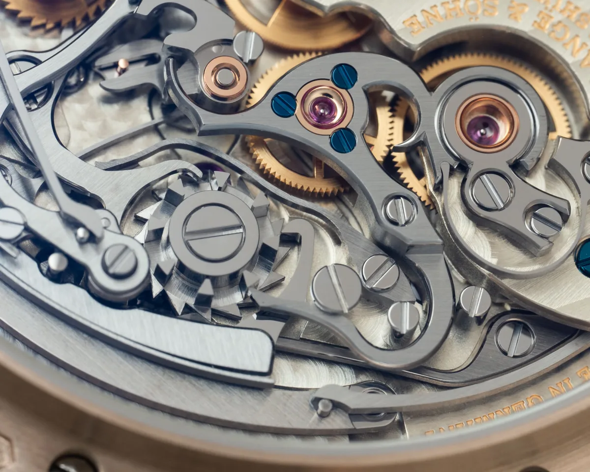 Intricate details of the A. Lange & Söhne movement