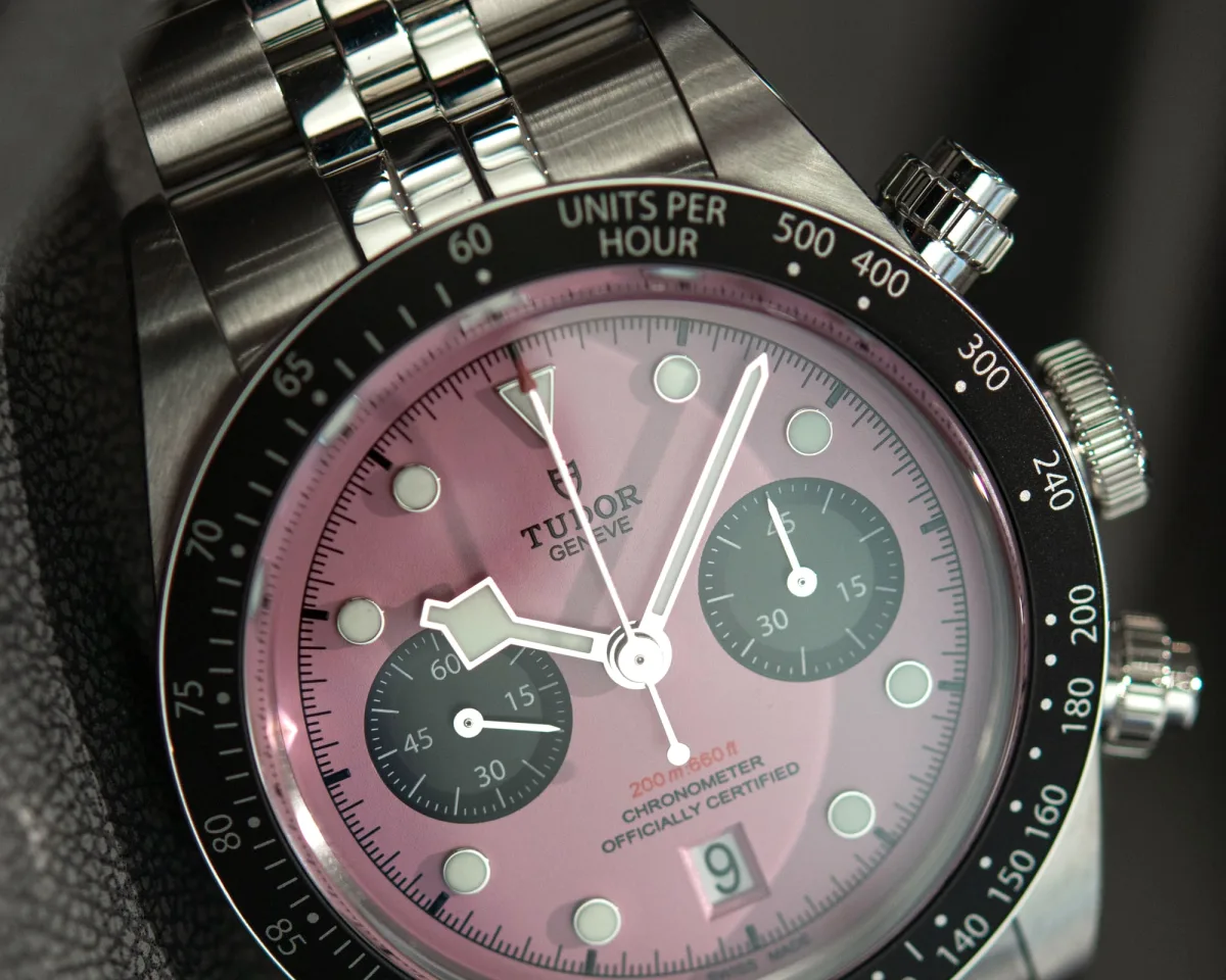 Tudor Black Bay Chrono Pink displayed at Watches & Wonders