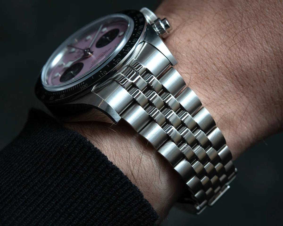 Tudor Black Bay Chrono Pink with five-link bracelet