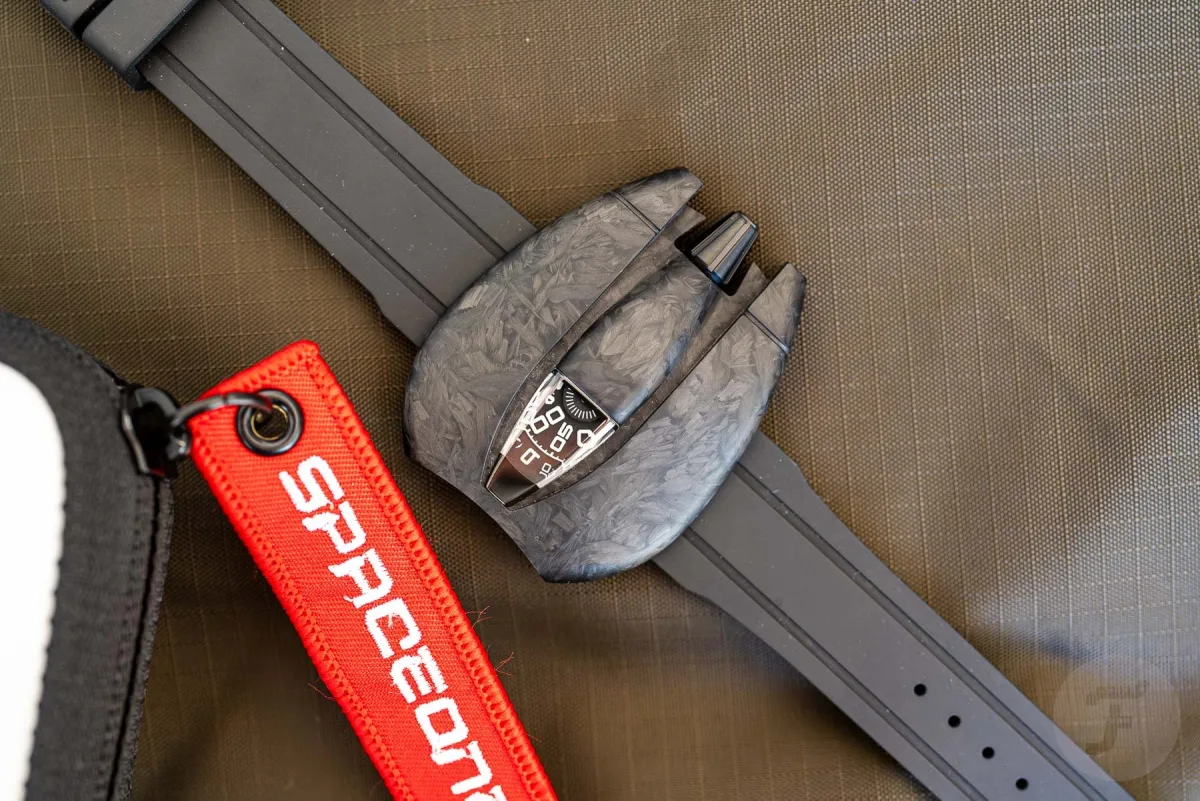 SpaceOne Jumping Hour watch with forged carbon case