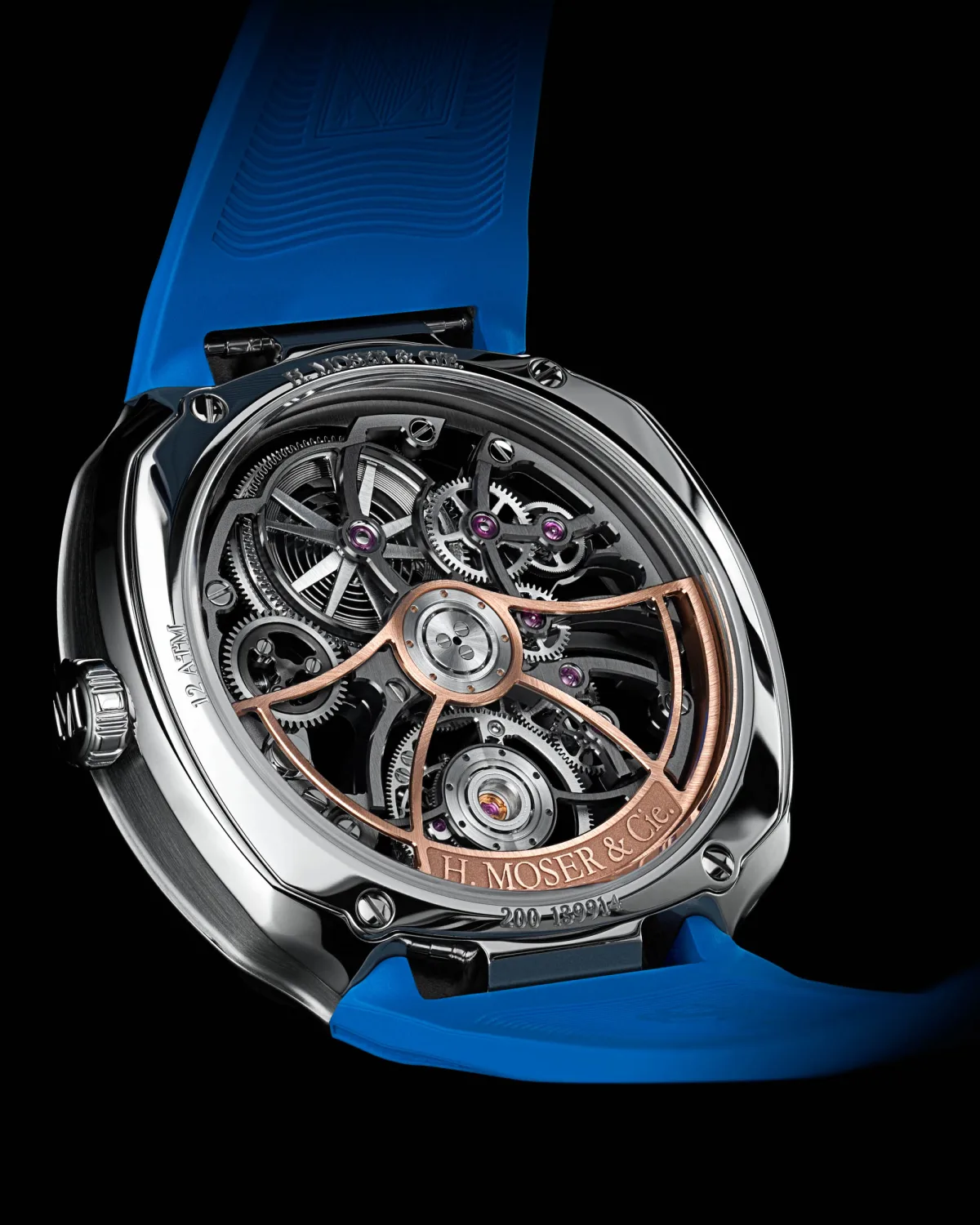 View of the skeletonized Caliber HMC 811 movement