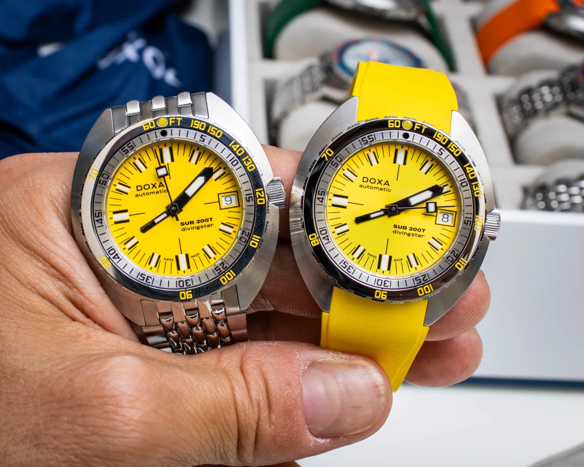 Doxa SUB 200T sunray and matte dial finishes