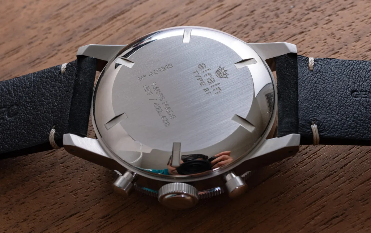 Close-up of Airain Type 21 Re-Edition dial