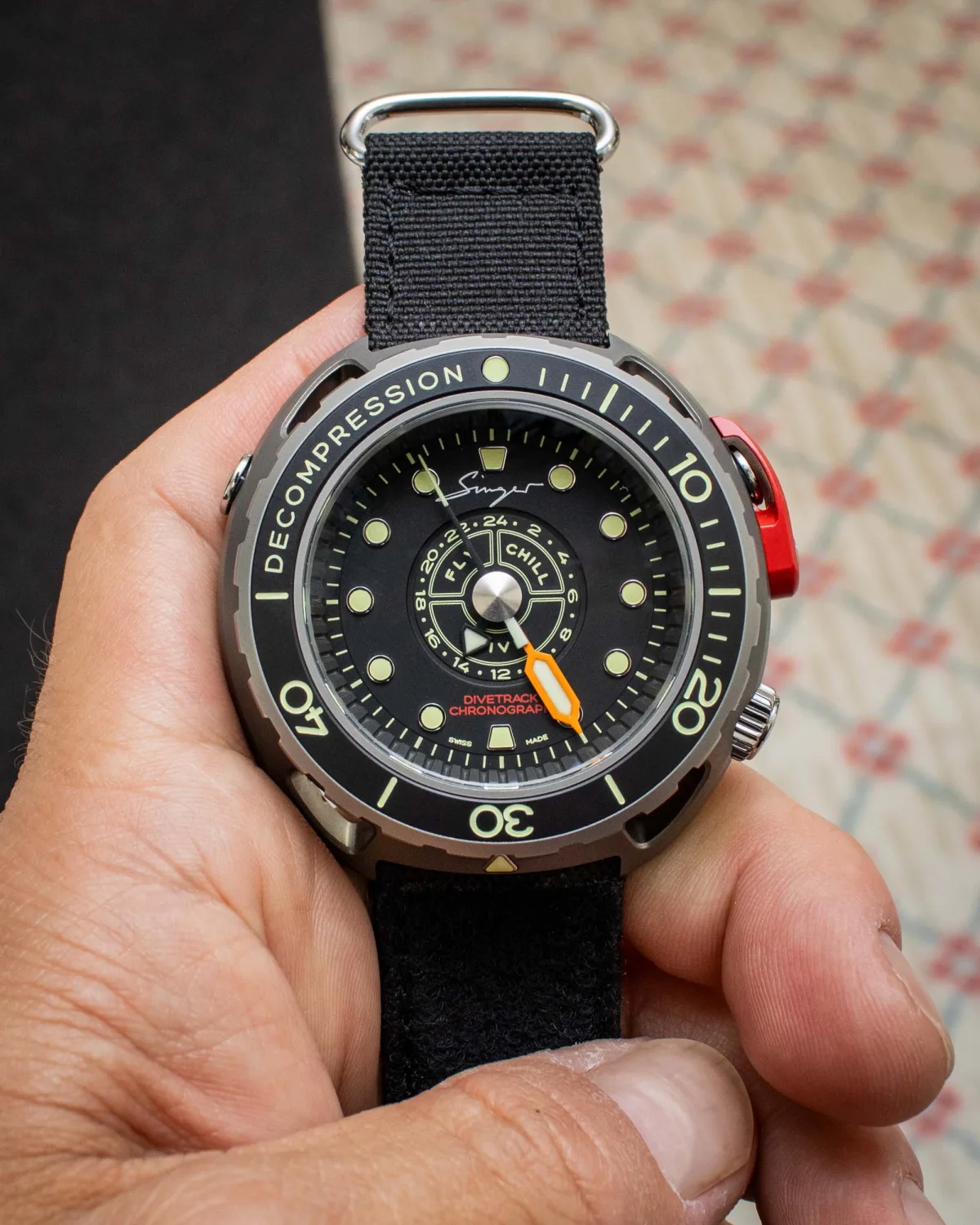 Singer Divetrack watch model at Watches & Wonders 2024