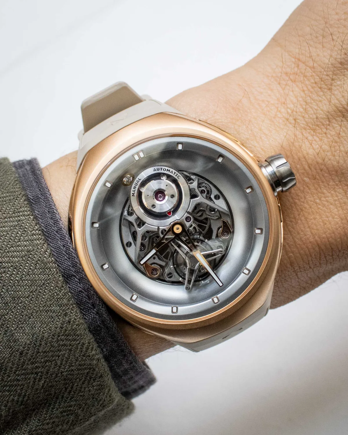 Diamond-adorned rotor on Vanguart Orb watch