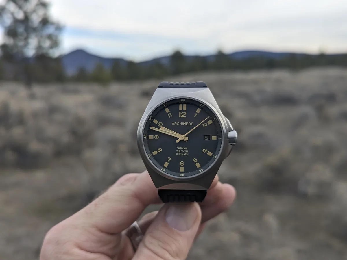 Archimede watch case with crown guards
