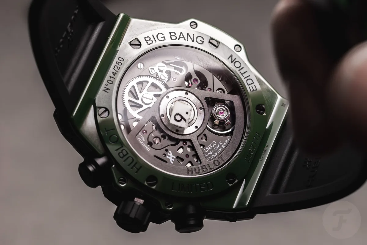 Hublot Big Bang Unico Dark Green Ceramic back view