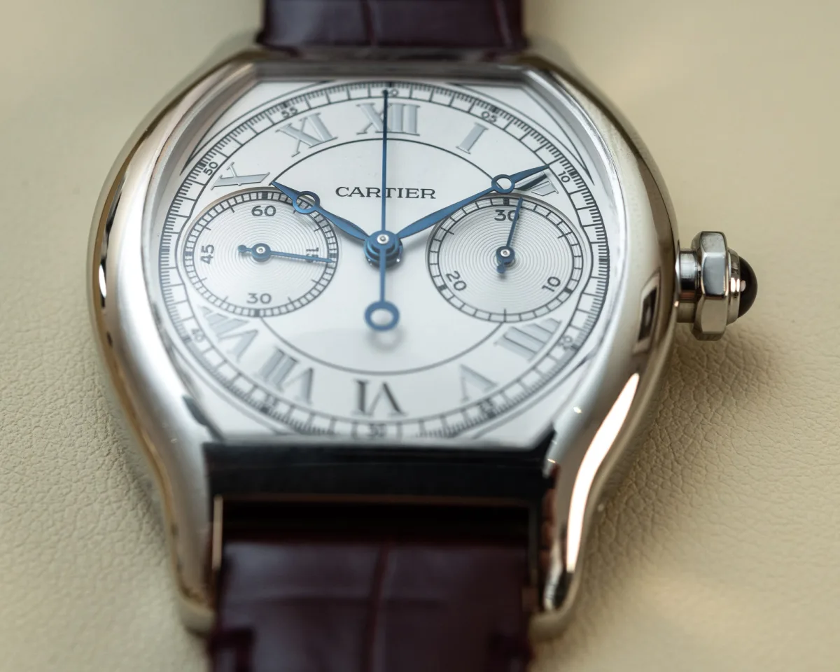Cartier Privé Tortue Monopoussoir Chronograph front view
