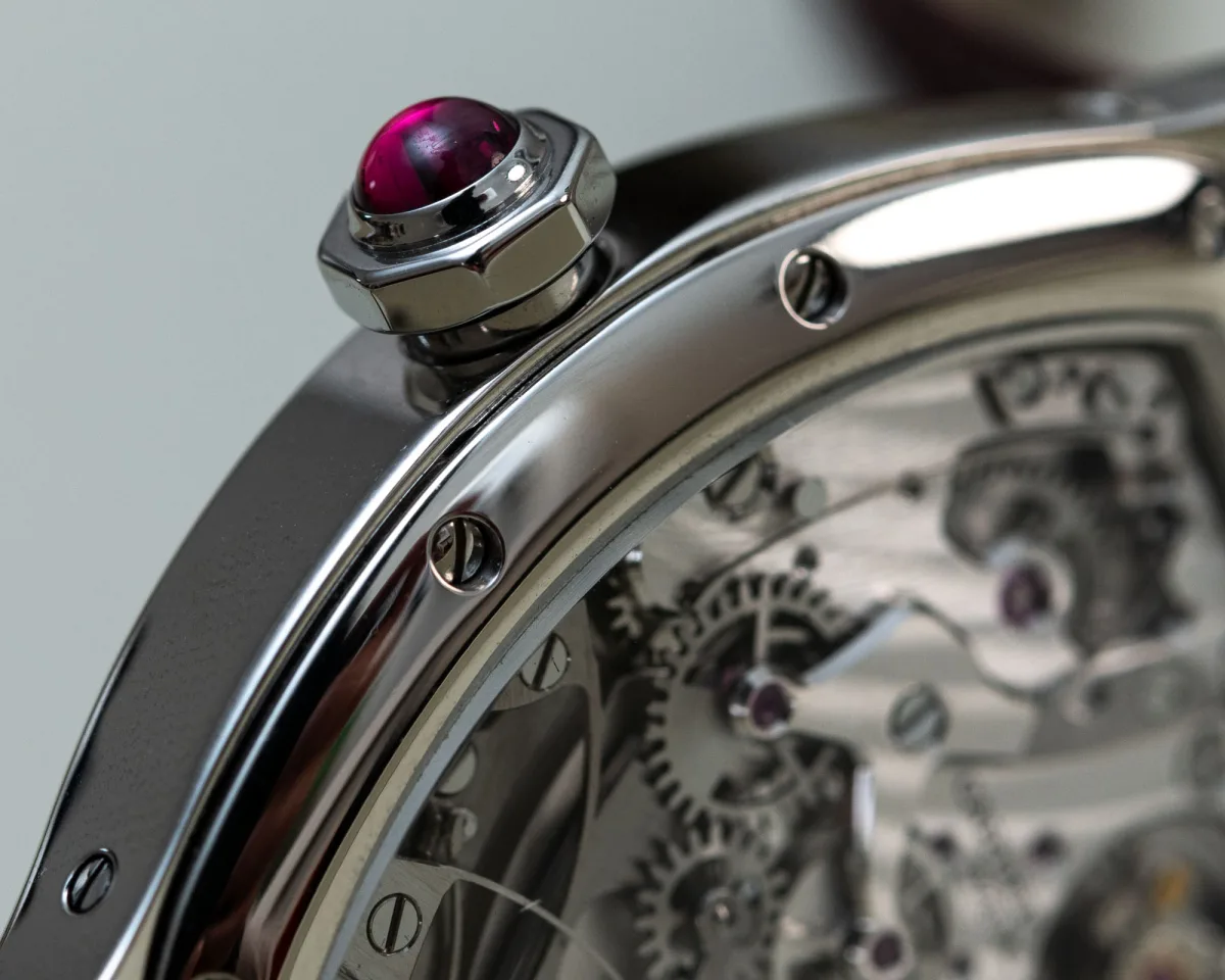 Cartier crown with ruby cabochon