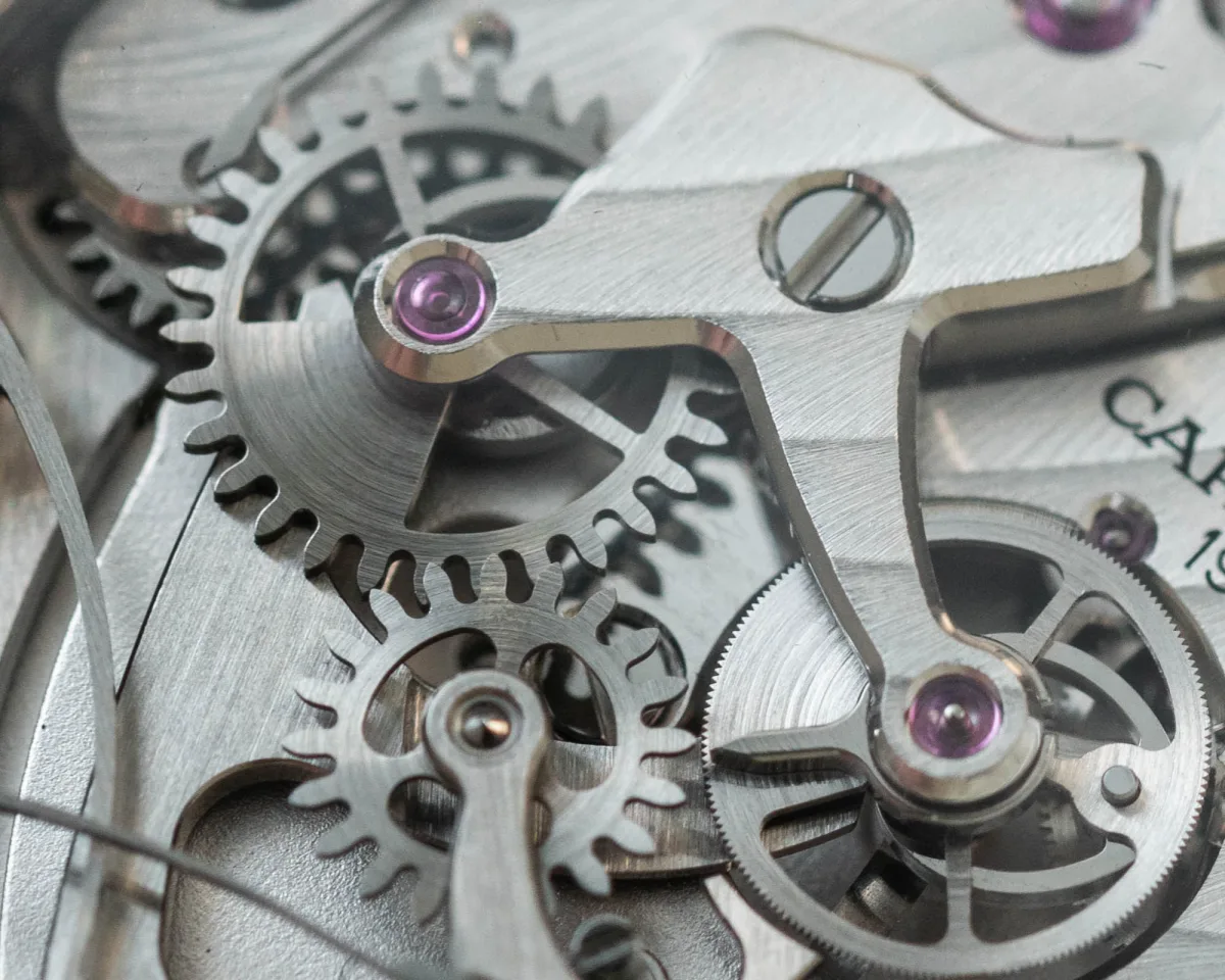 Close-up of Cartier Privé Tortue mechanism