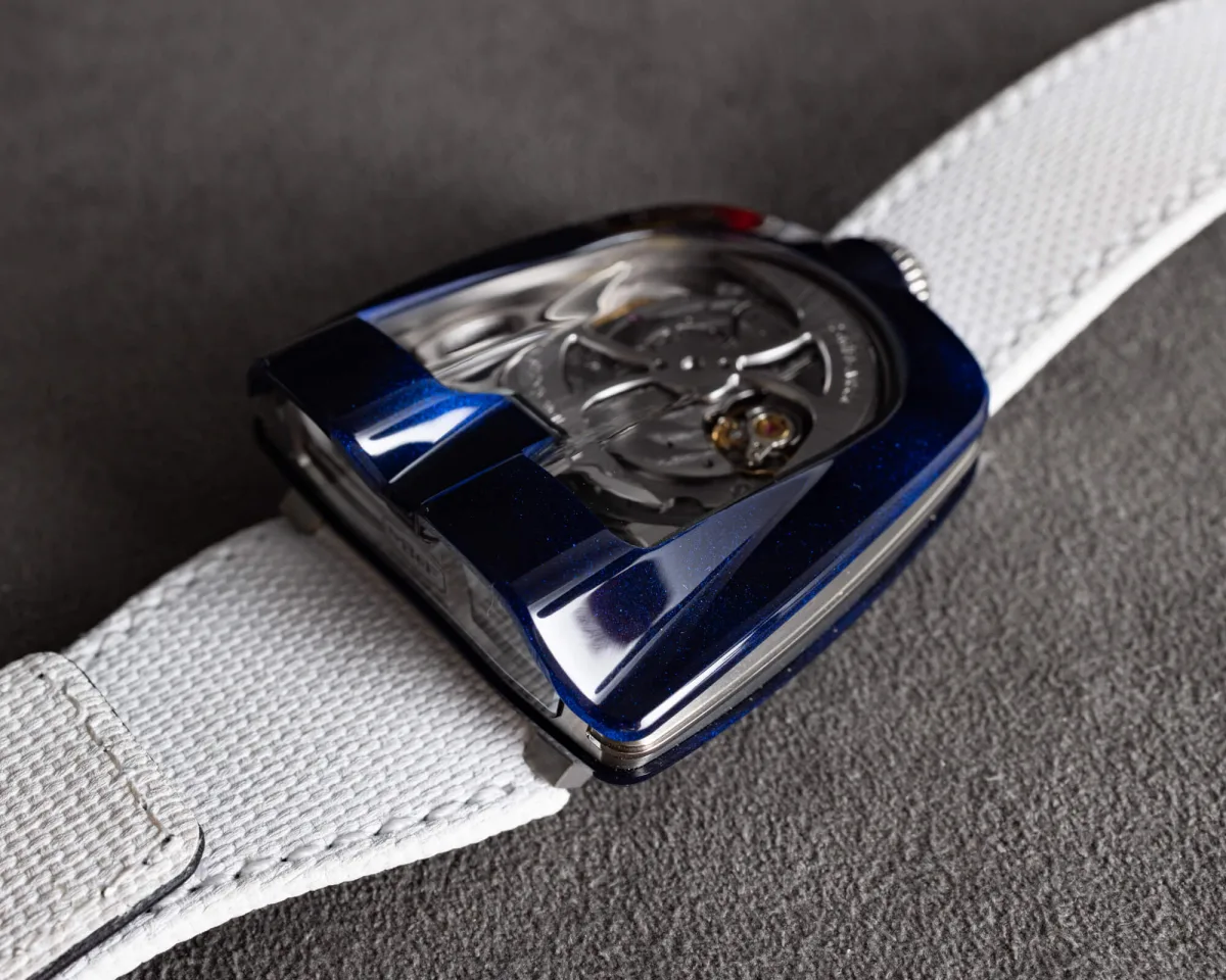 MB&F HM8 Mark 2 Blue on wrist