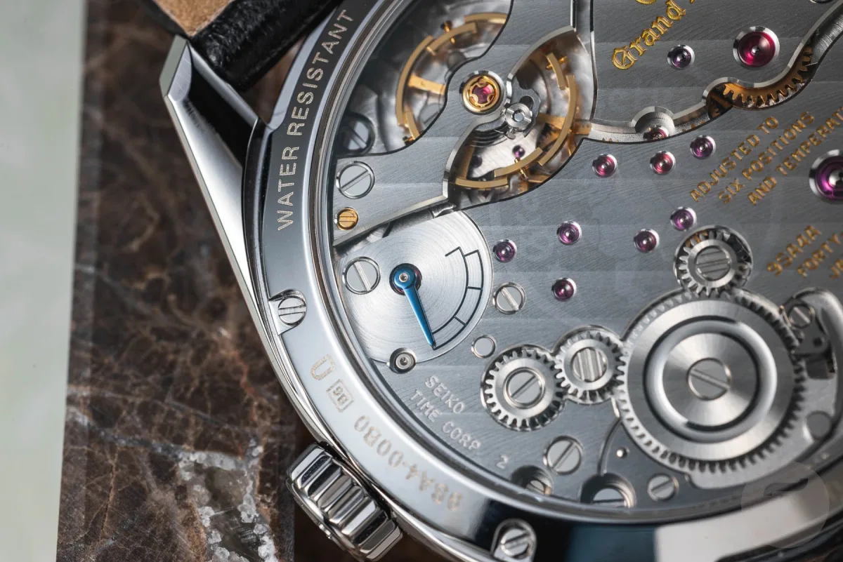 Rear view showcasing Grand Seiko 9SA4 caliber