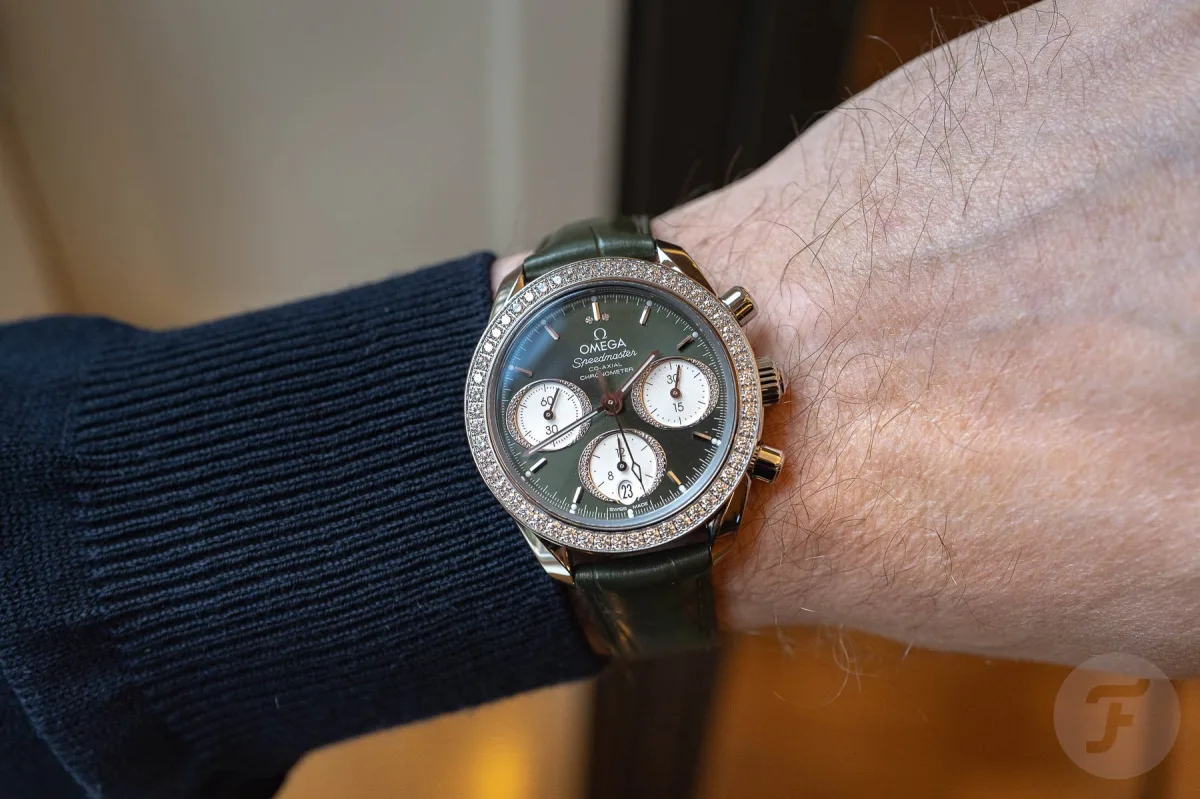 Moonshine Gold Omega Speedmaster 38 leather strap